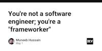 You're not a software engineer; you're a "frameworker"