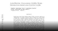 Paper page - LongWriter: Unleashing 10,000+ Word Generation from Long Context LLMs