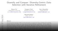 Paper page - Diversify and Conquer: Diversity-Centric Data Selection with Iterative Refinement