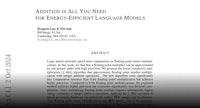 Paper page - Addition is All You Need for Energy-efficient Language Models