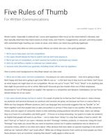 Five Rules of Thumb for Written Communications