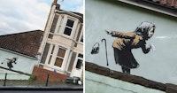 Aachoo!! A Sneezing Pensioner Knocks Down a Row of Houses in New Banksy Work in Bristol
